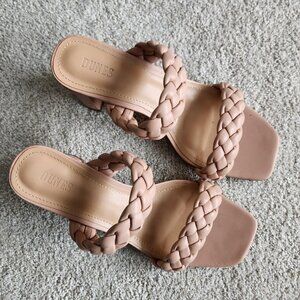 Dunes Iris Square Toe Braided Heeled Sandal